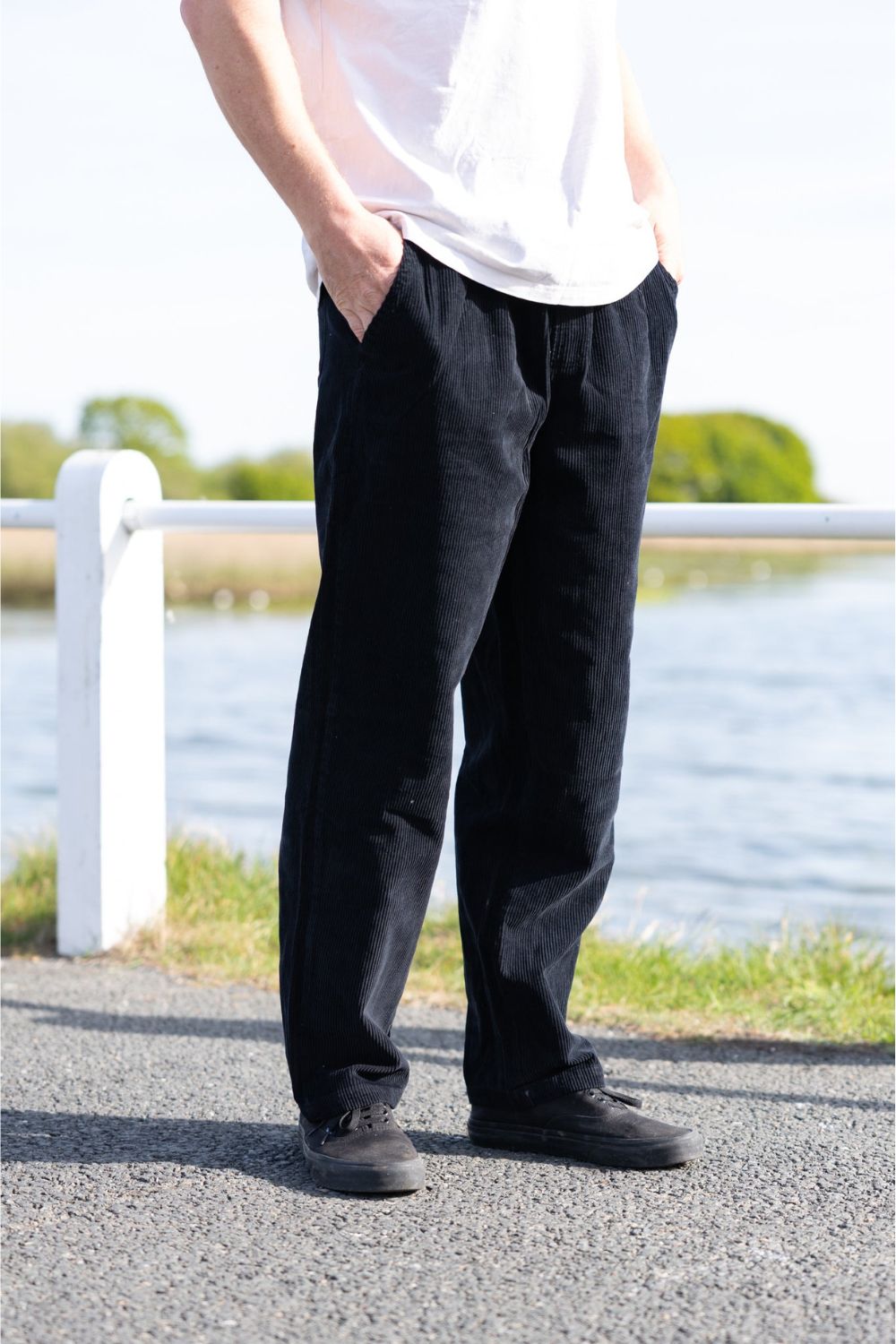 BamBooBay Chill Cord Mens Trousers Washed Black