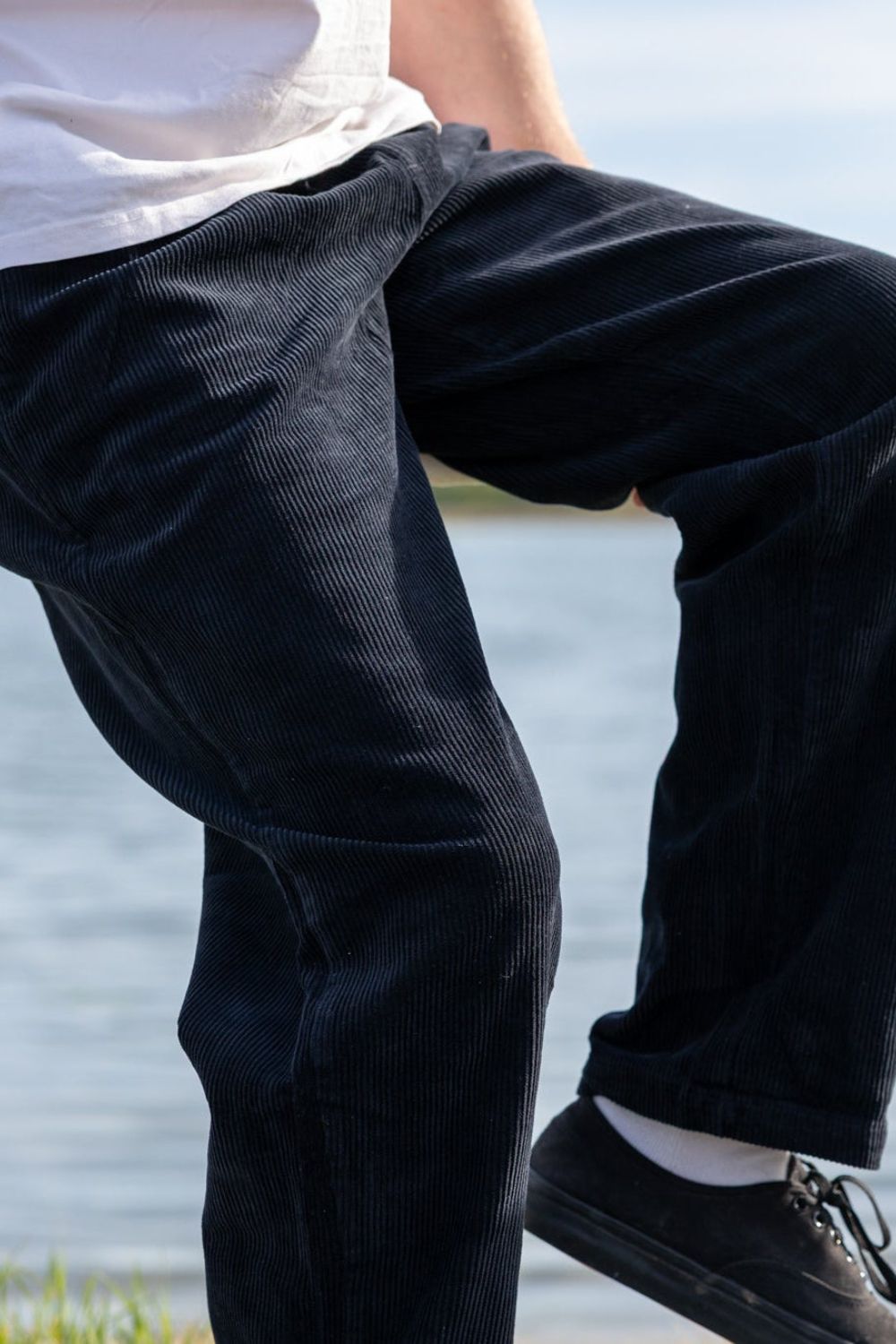 BamBooBay Chill Cord Mens Trousers Washed Black