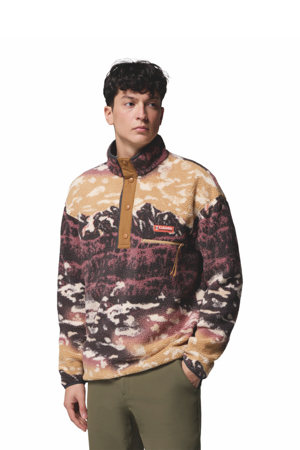 Columbia Helvetia II Printed Half Snap Fleece Camel Brown Sisters