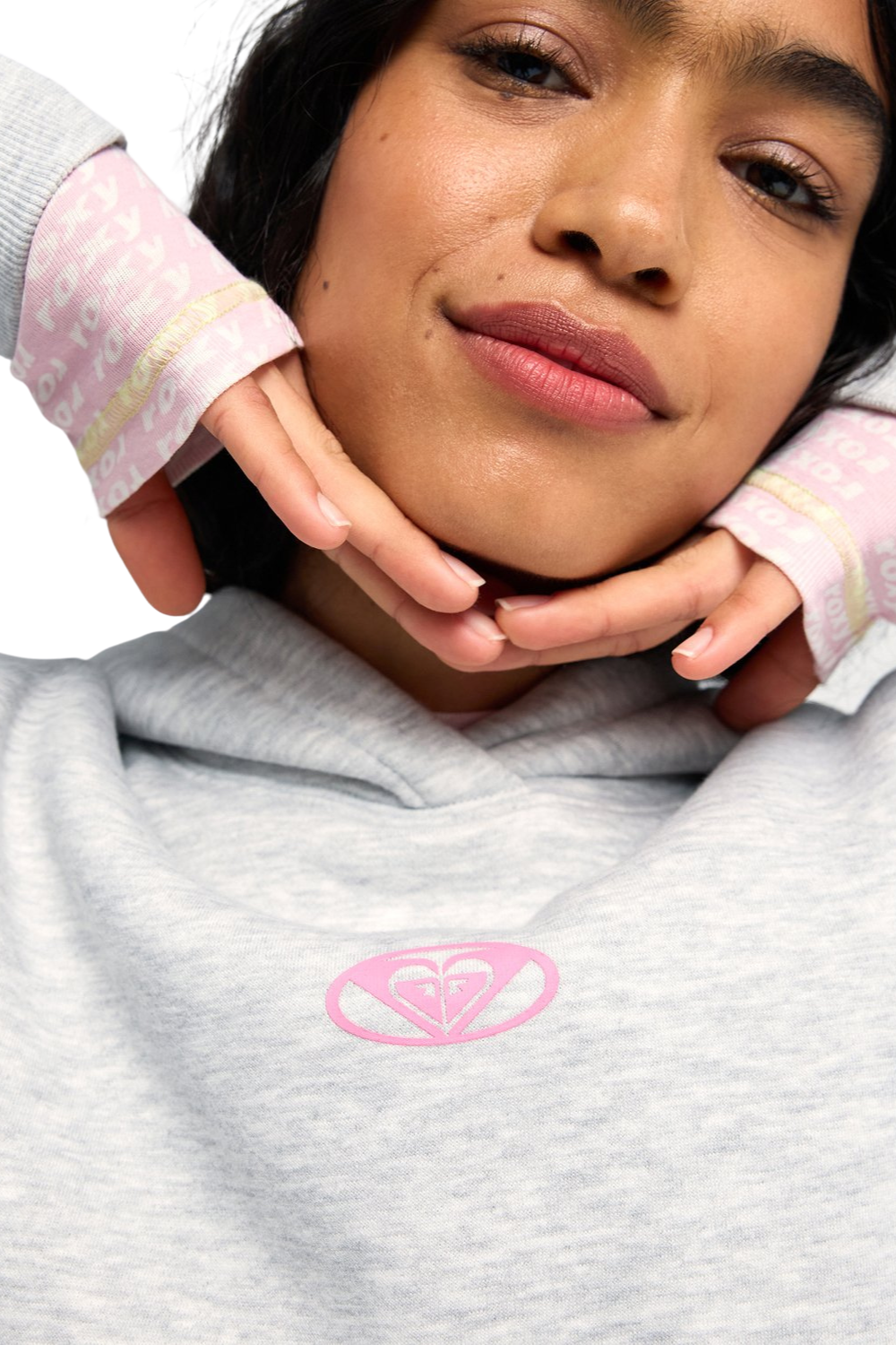 Roxy Surf Doll Hoodie Womens Oversized Hoodie Light Grey Heather