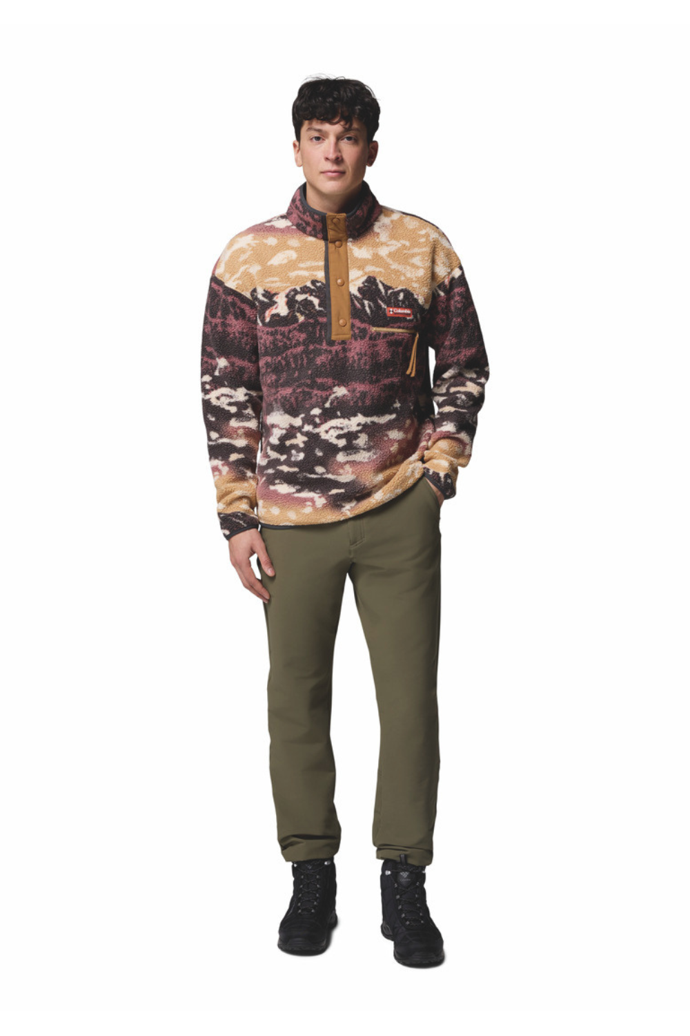 Columbia Helvetia II Printed Half Snap Fleece Camel Brown Sisters