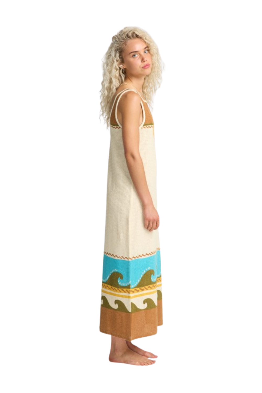 Billabong Solar Babe Midi Crochet Beach Dress Caramel Cafe