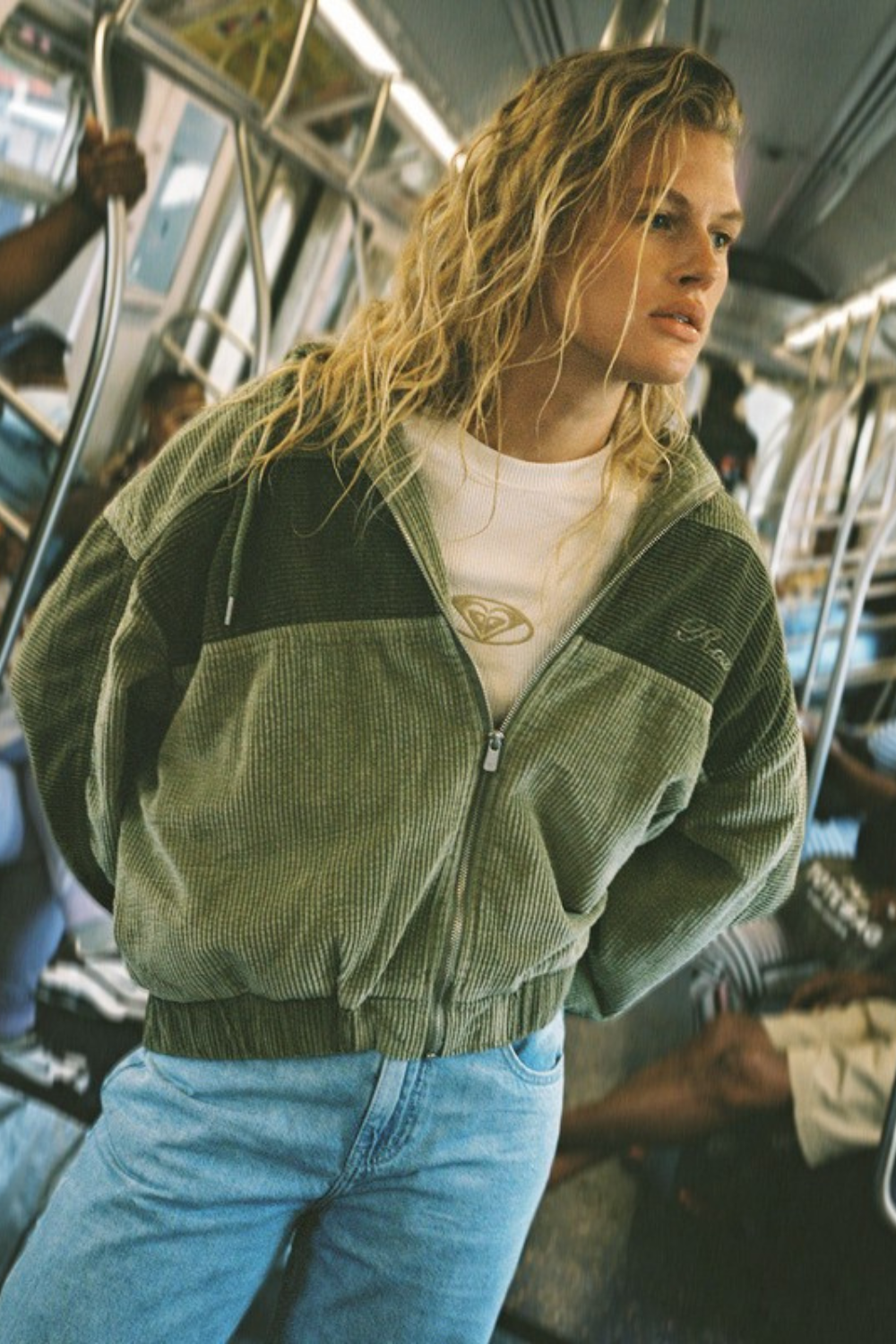 Roxy Have A Blast Womens Corduory Jacket Oil Green