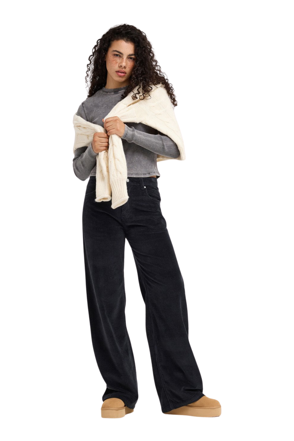 Roxy Surf Crush Womens Corduory Trousers Anthracite