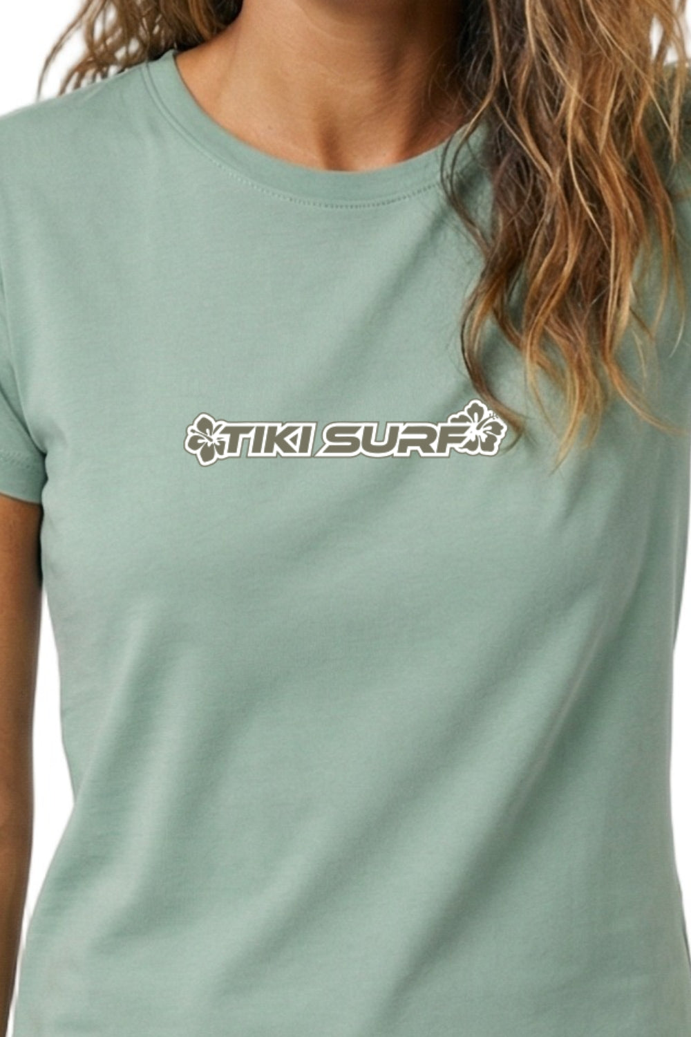 Tiki Hibiscus Womens T-Shirt Aloe