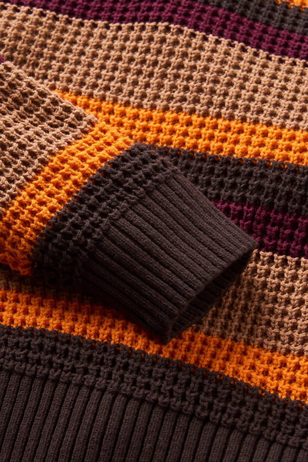 Passenger Reflection Stripey Jumper Toffee Brown Multi Stripe