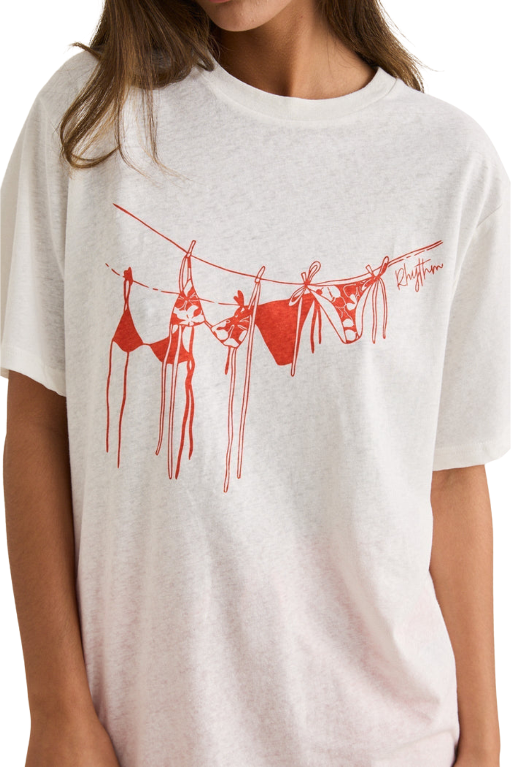 Rhythm Melia Womens Oversized T-Shirt Red