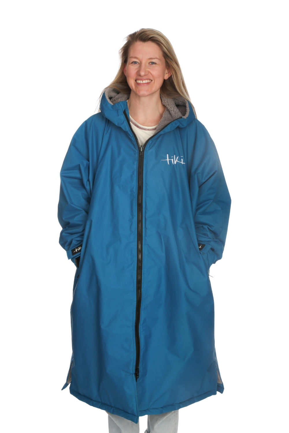 Tiki Tech Robe Teal With Grey Lining