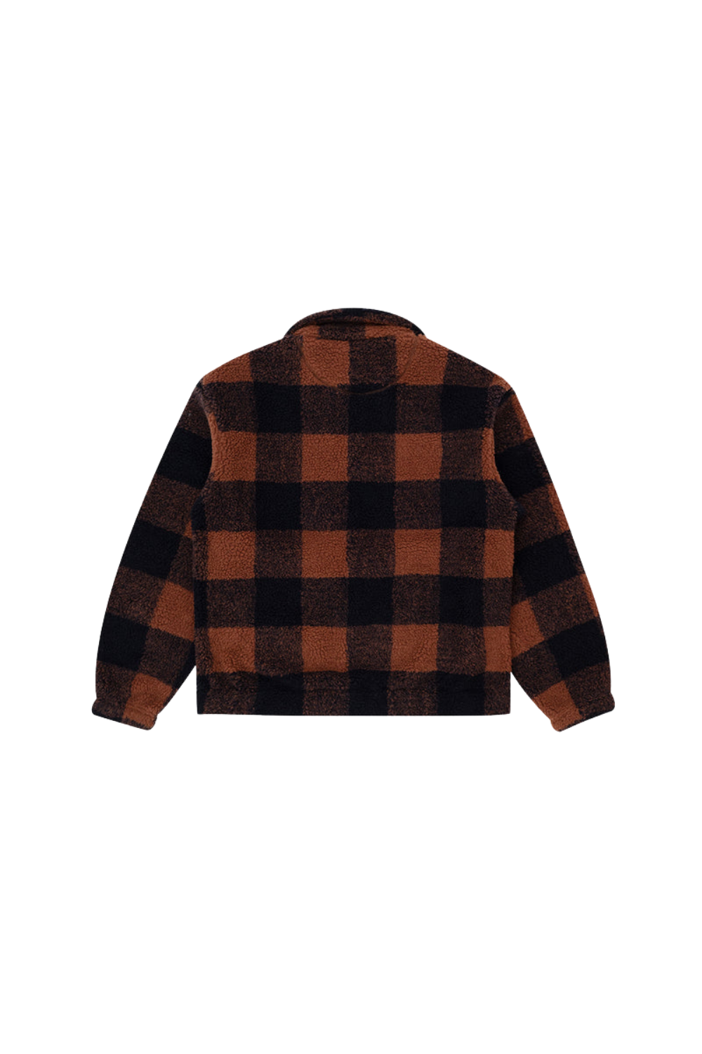 Parlez Province Mens Check Sherpa Jacket Walnut