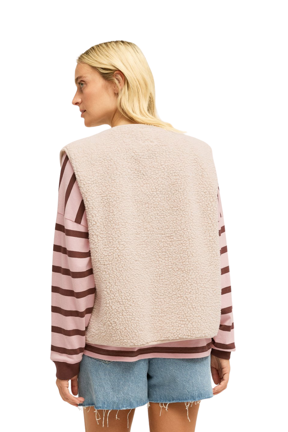 Billabong Be Happy Womens Fleece Vest Whitecap