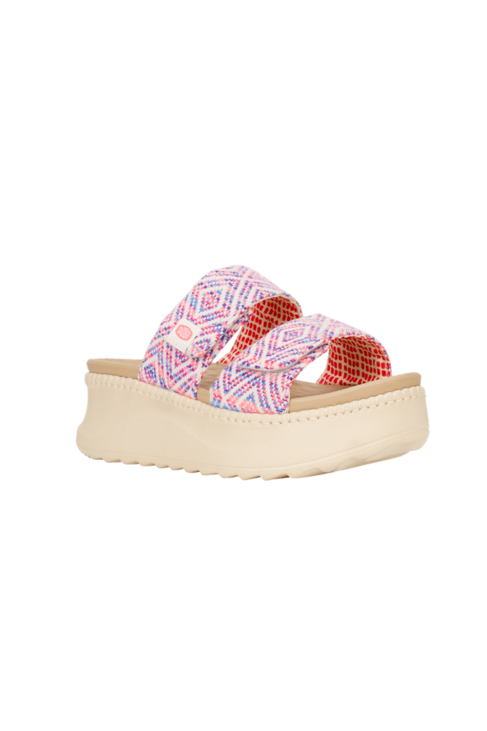 Hey Dude Delray Slide Surf Baja Sandal Blue Pink