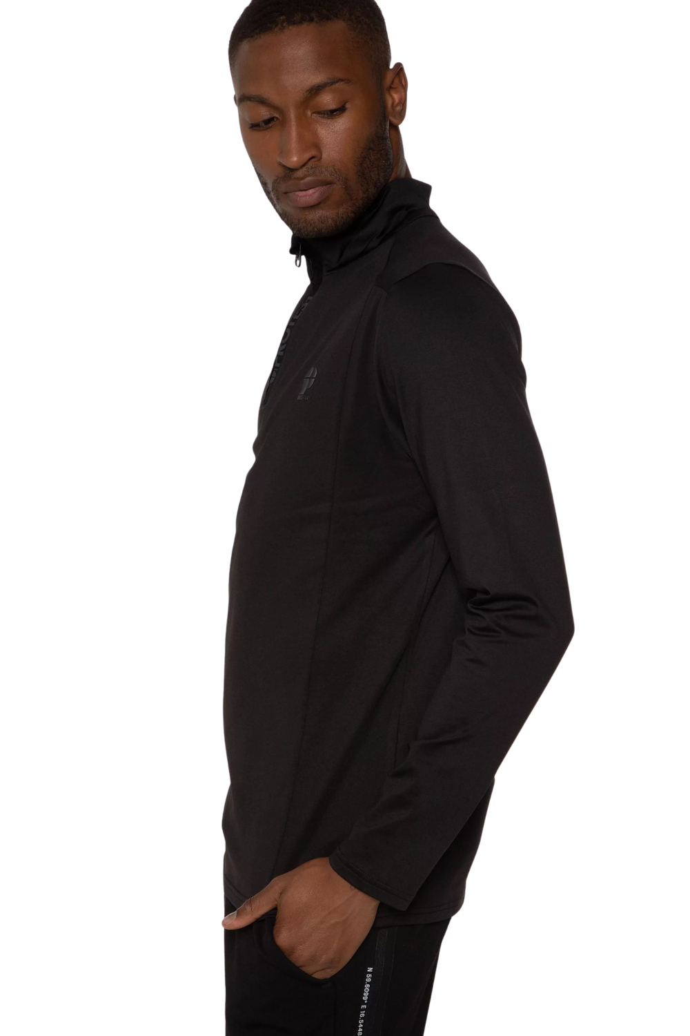 Protest Rewill Mens 1/4 Zip Mid Layer Top True Black
