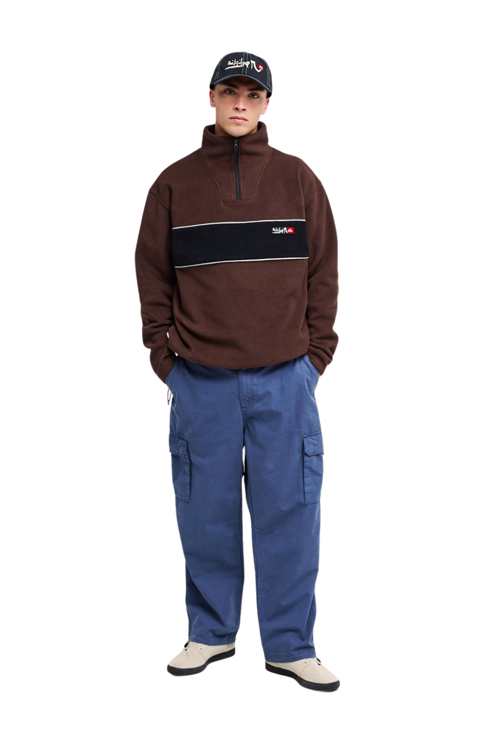 Quiksilver Young Guns Cruz Polar Mens Half Zip Fleece Java