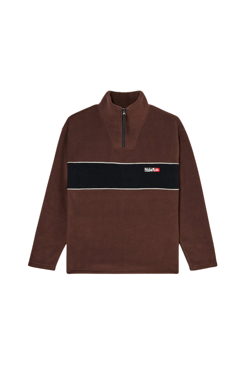 Quiksilver Young Guns Cruz Polar Mens Half Zip Fleece Java