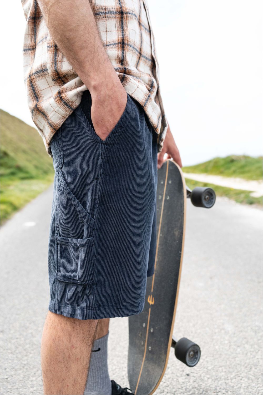 BamBooBay Chippy Chill Mens 22" Cord Shorts Dark Navy