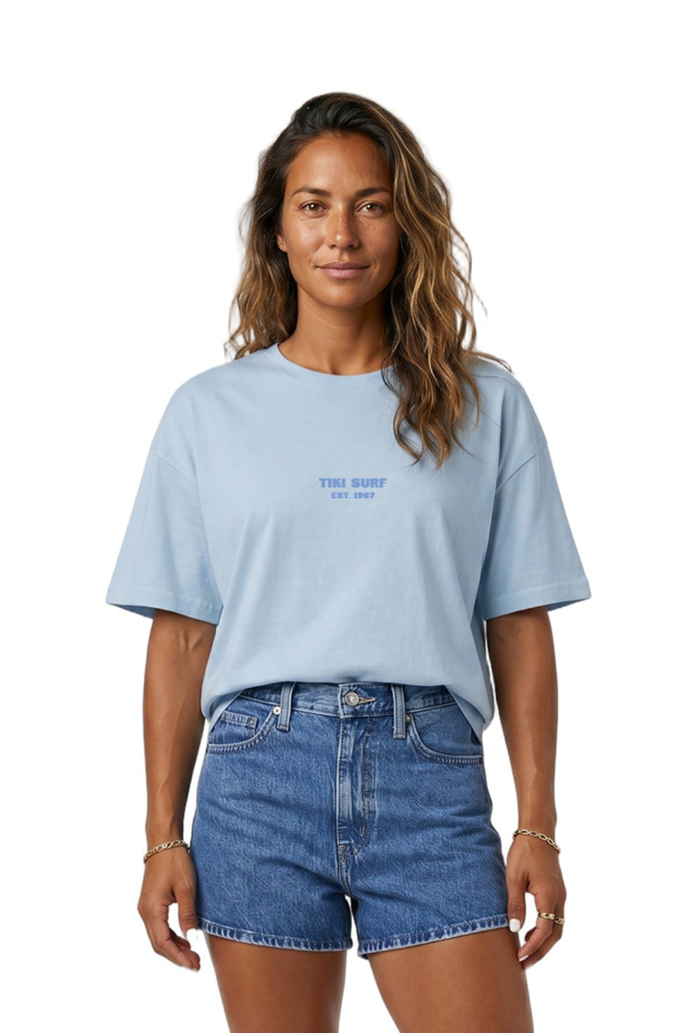 Tiki Finn Womens T-Shirt Aquamarine