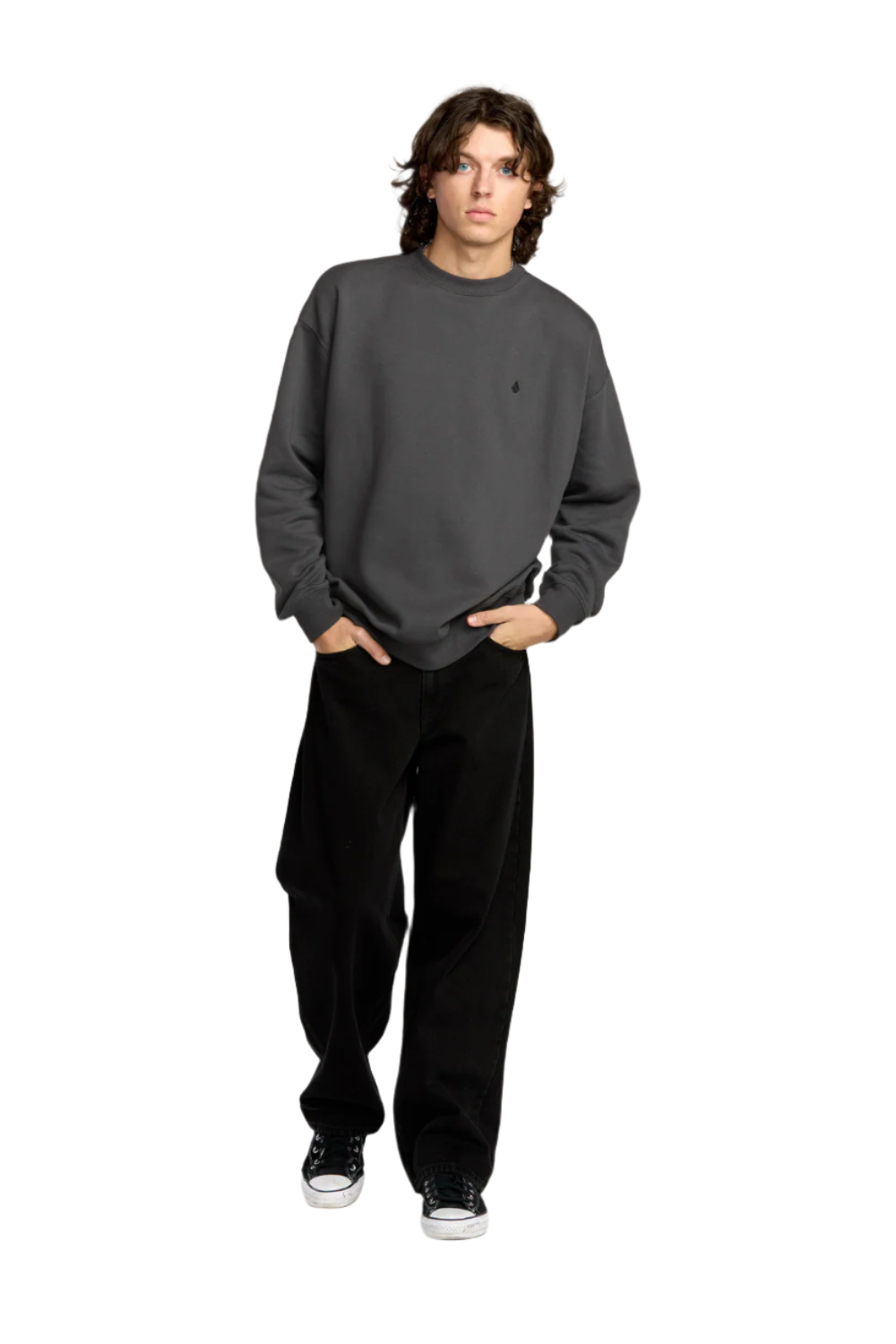 Volcom Single Stone Sweatshirt Asphalt Black