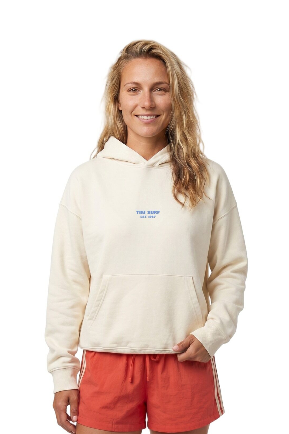 Tiki Fin Womens Hoodie Natural Raw