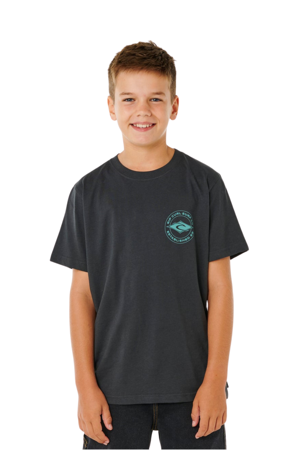 Rip Curl Stapler Boys T-Shirt Washed Black