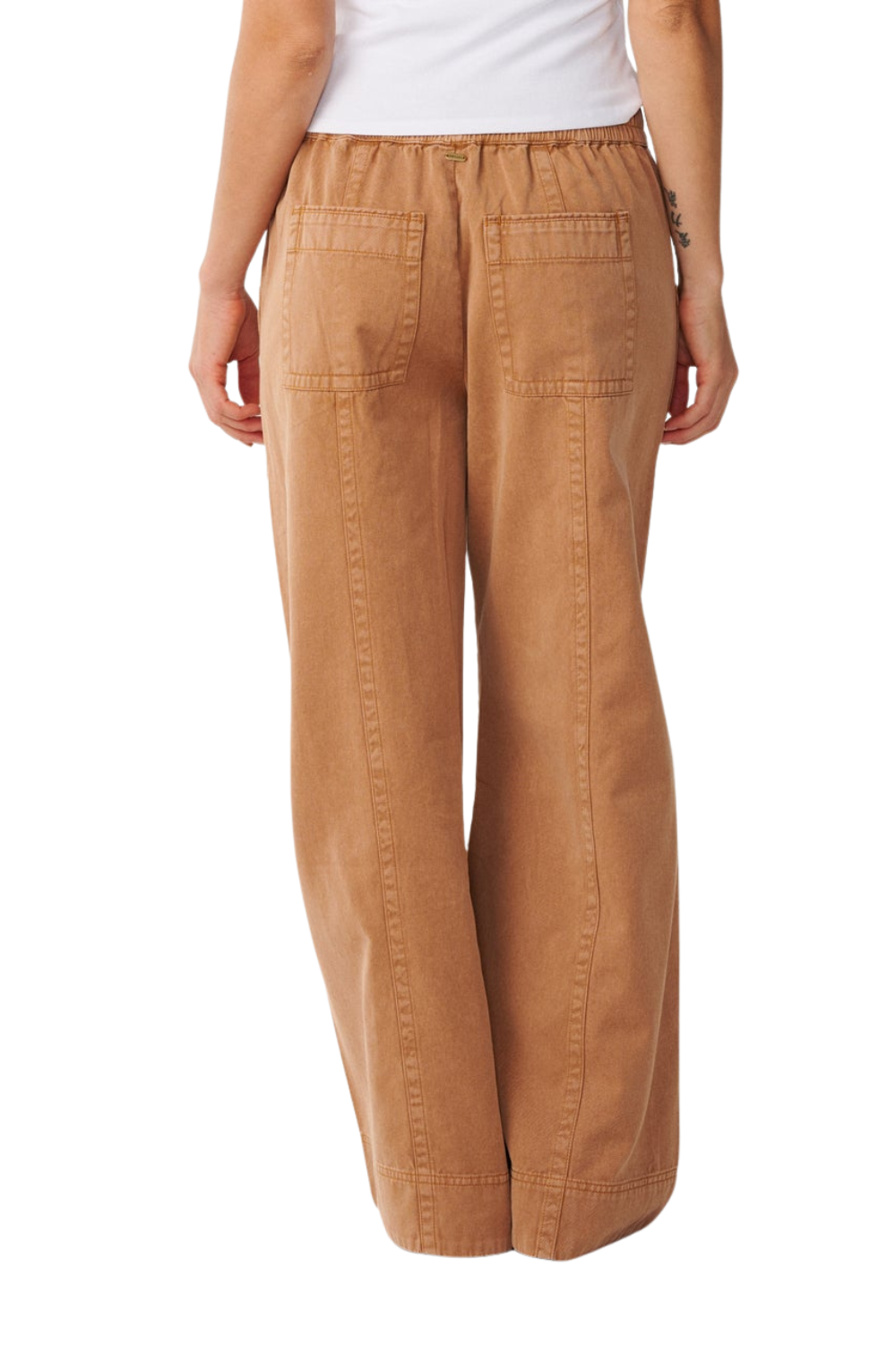 Rip Curl Bossa Nova Womens Twill Wide Leg Trousers Brown