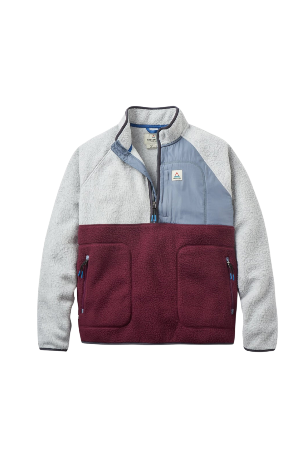 Passenger Offgrid 2.0 1/2 Zip Recycled Sherpa Fleece Grey Marl Fig