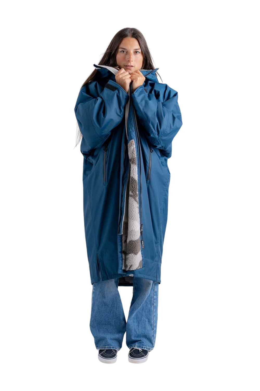 Dryrobe Advance Long Sleeve Changing Robe Deep Sea Blue Sand Camo
