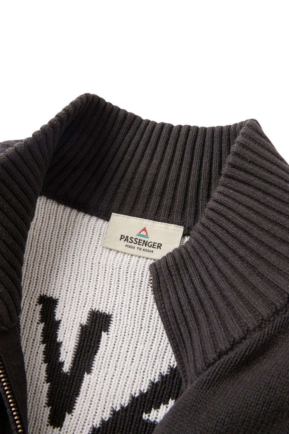 Passenger Penida Womens Full-Zip Knitted Jacket Faded Black