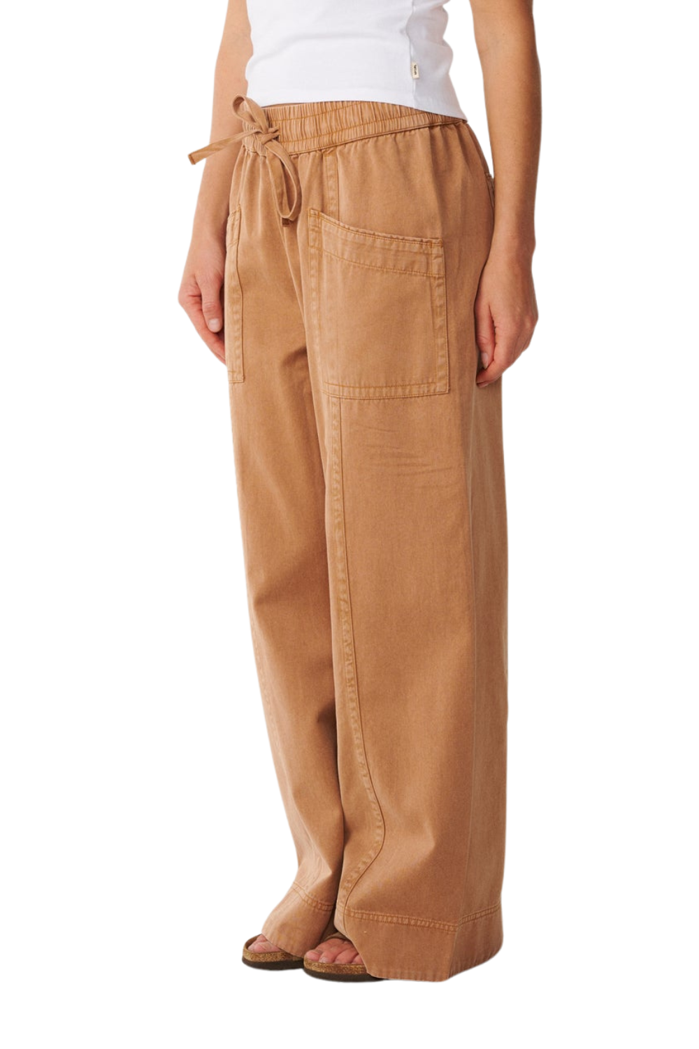 Rip Curl Bossa Nova Womens Twill Wide Leg Trousers Brown