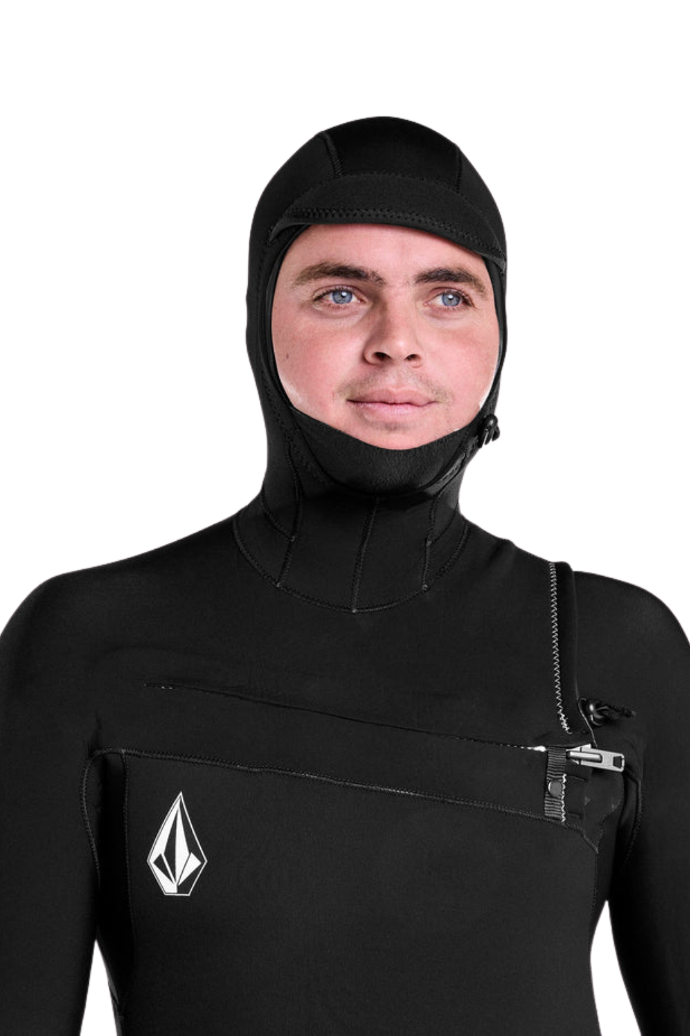 Volcom Modulator Mens 4/3 Hooded Chestzip Wetsuit Black