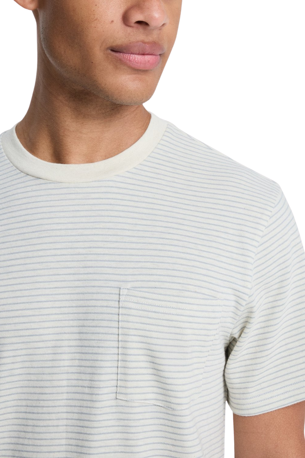 Quiksilver Lopaz Striped Pocket Mens T-Shirt Snow White Lopaz Stripes