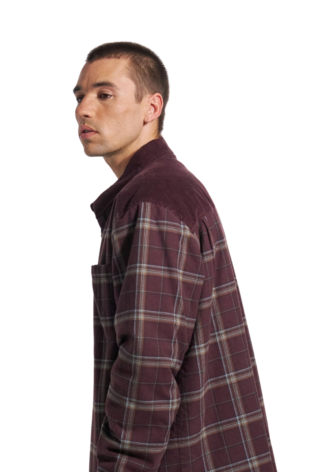 Passenger Kodiak Mens Sherpa Lined Overshirt Brambleberry Check