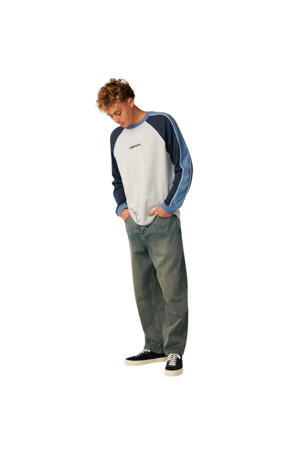 Rip Curl Archive Sandman Panel Mens Long Sleeve T-Shirt Grey Marle