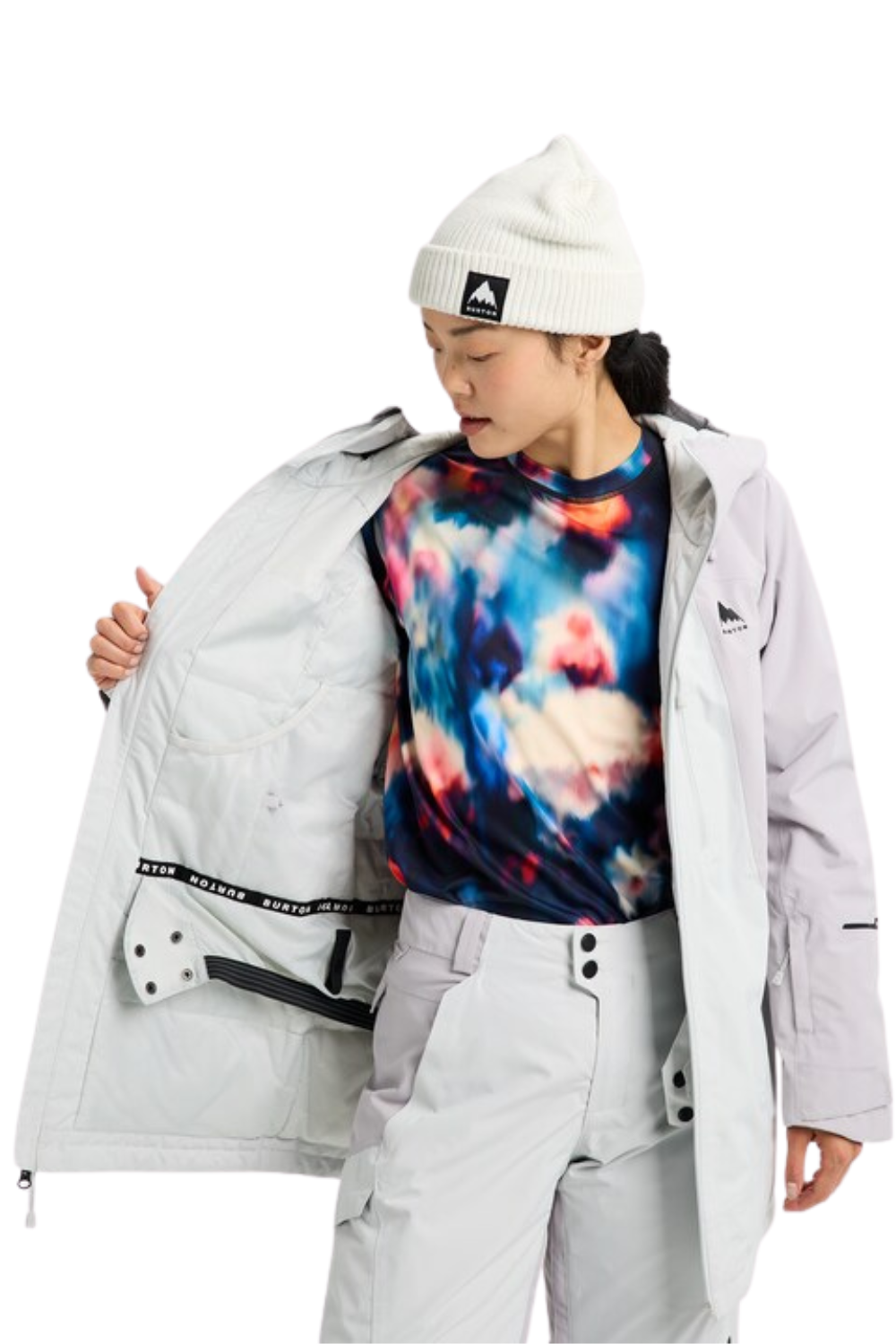 Burton Womens Reserve 2L Insulated Snow Jacket Washed Lavender/Gray Cloud