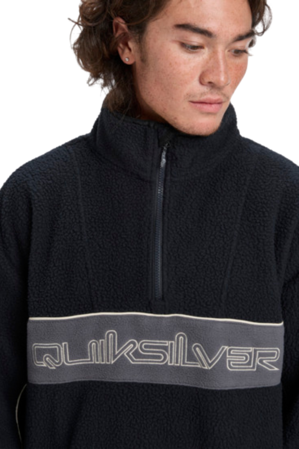 Quiksilver Mens Omni Sherpa Half Zip Technical Fleece Black
