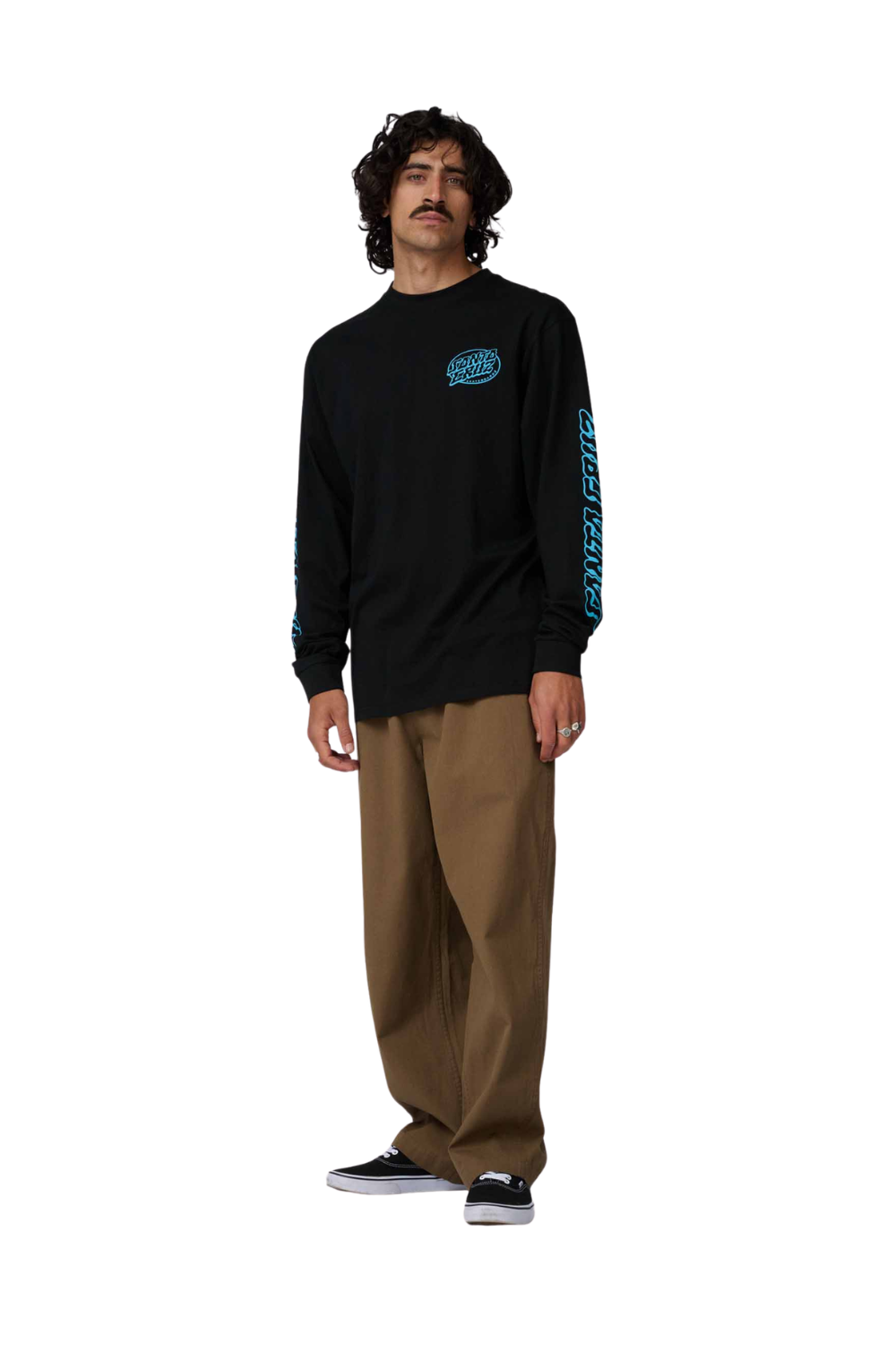 Santa Cruz Mono Vertigo Dot Mens Long Sleeve T-Shirt Black