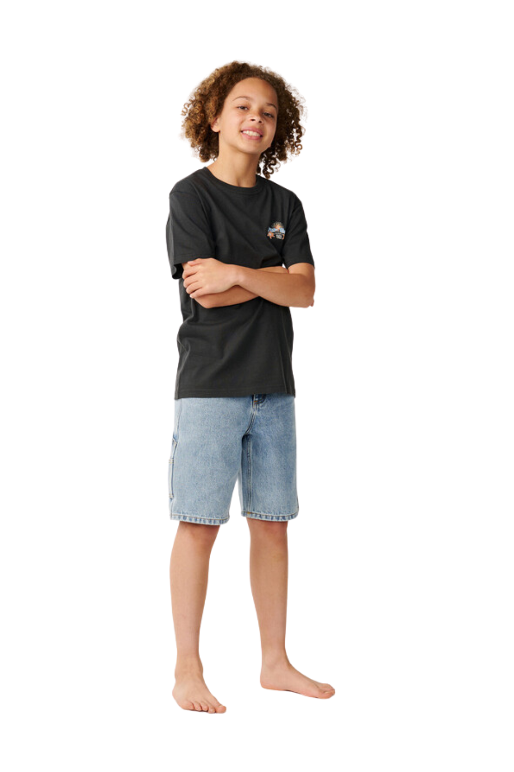 Rip Curl Hazed & Tubed Boys T-Shirt Washed Black