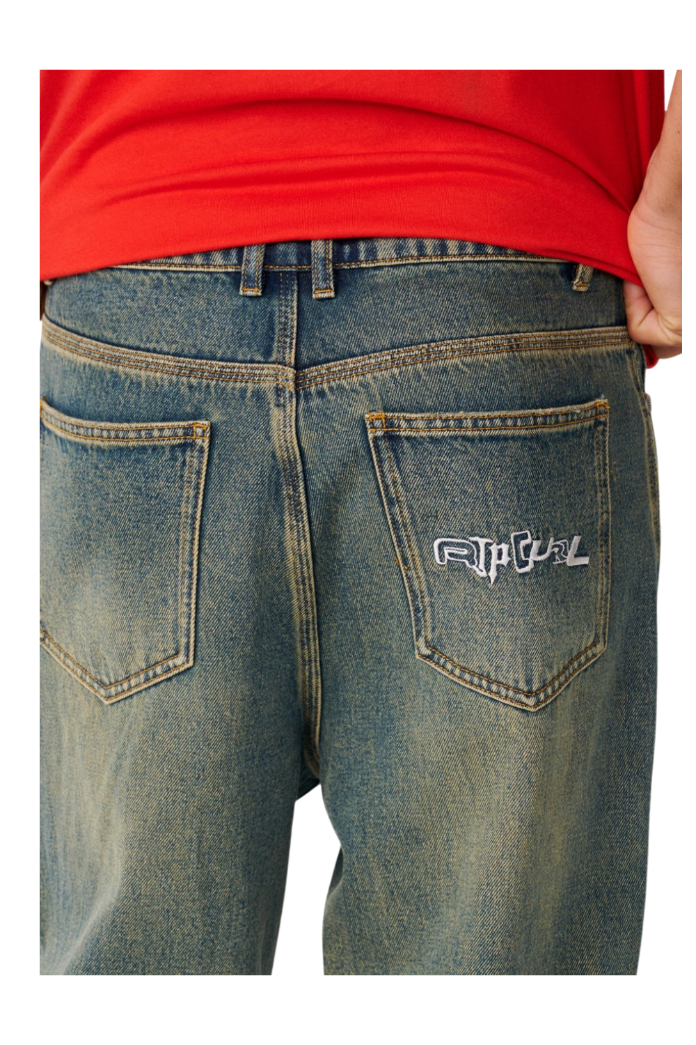Rip Curl Archive Dirty Denim Mens Trousers Dirty Mid Blue