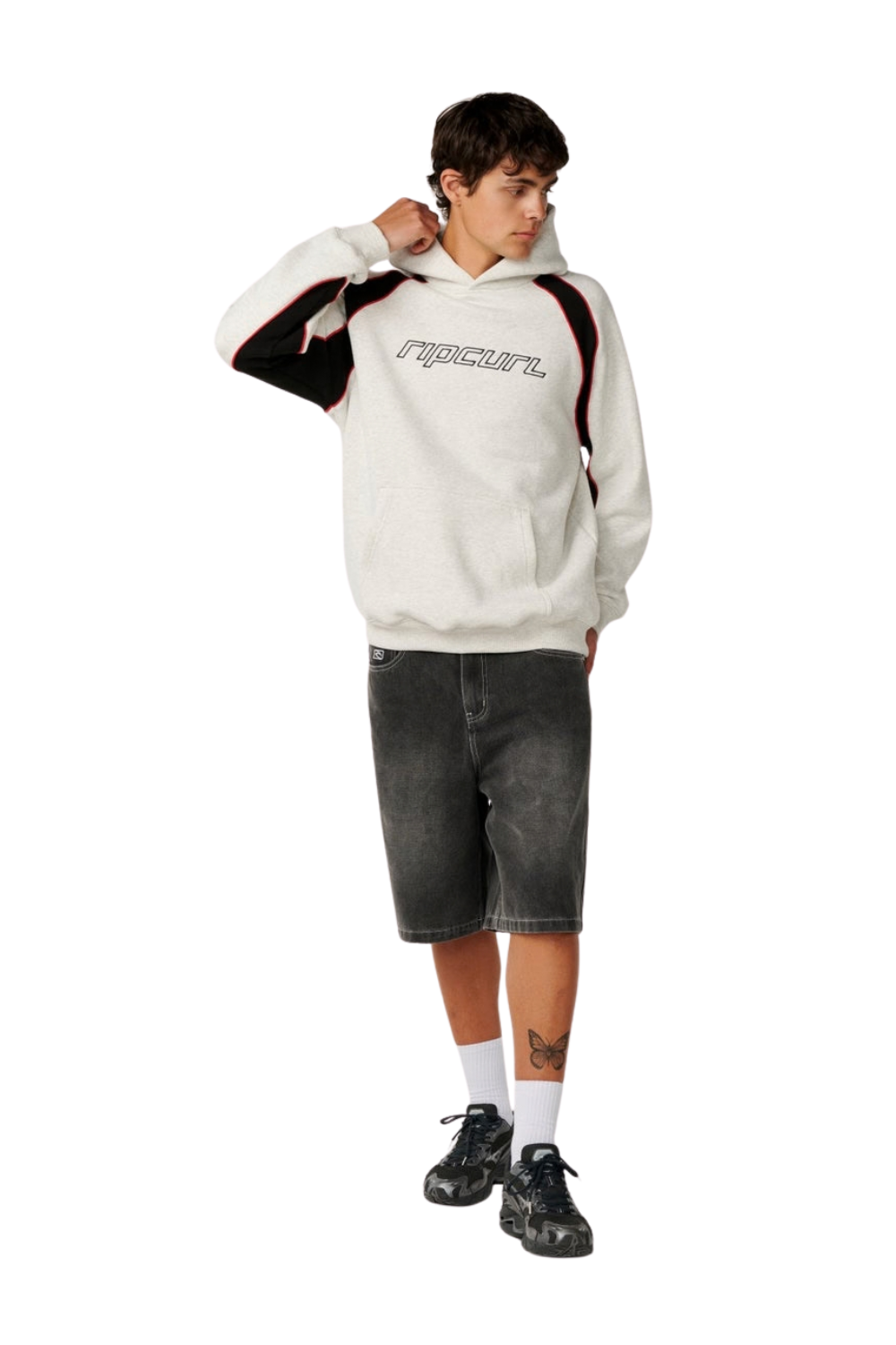 Rip Curl Archive Panel Ride Mens Hoodie Grey Marle