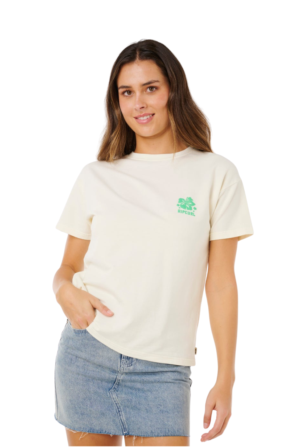 Rip Curl Surf Puff Party Pack Womens Relaxed T-Shirt Bone