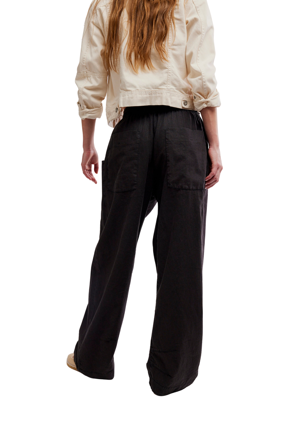 Free People Chambers Womens Laid Back Pull On Trousers Black