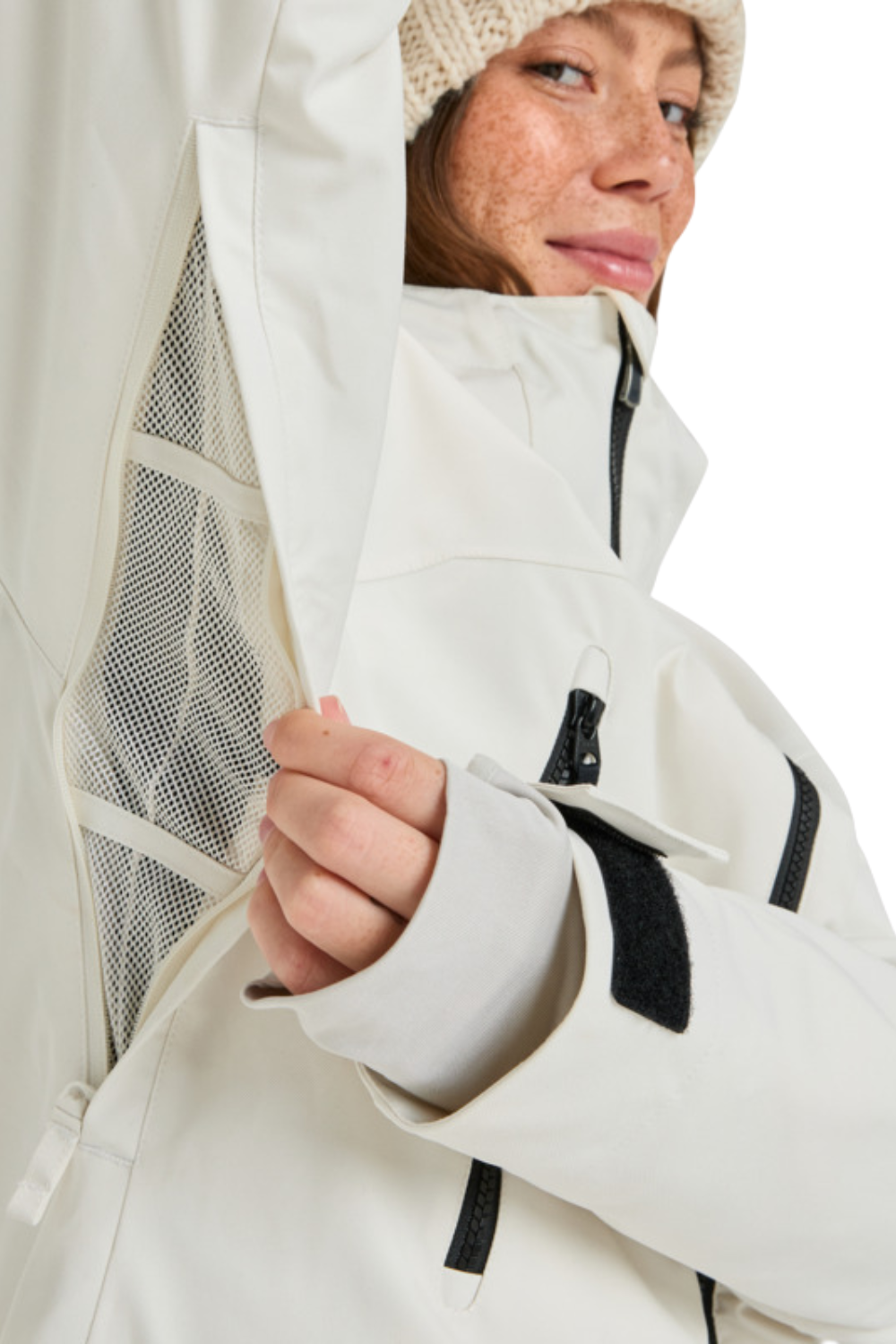 Roxy Womens Stated Technical Snow Jacket Whisper White