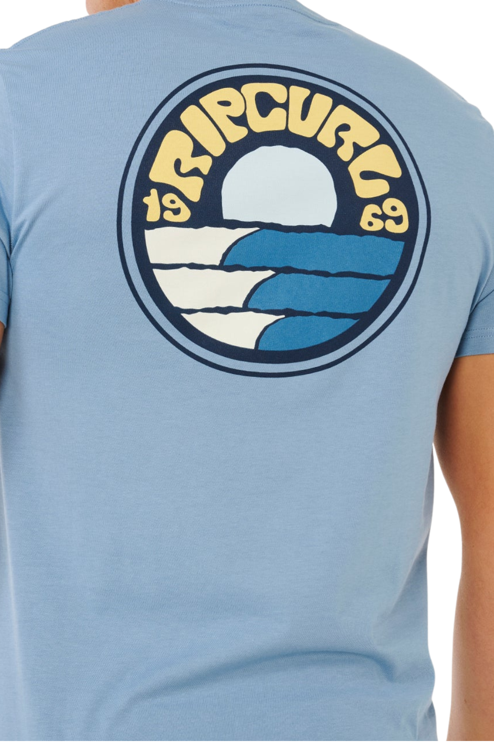 Rip Curl Pacific Rinse Stacked Mens T-Shirt Faded Denim