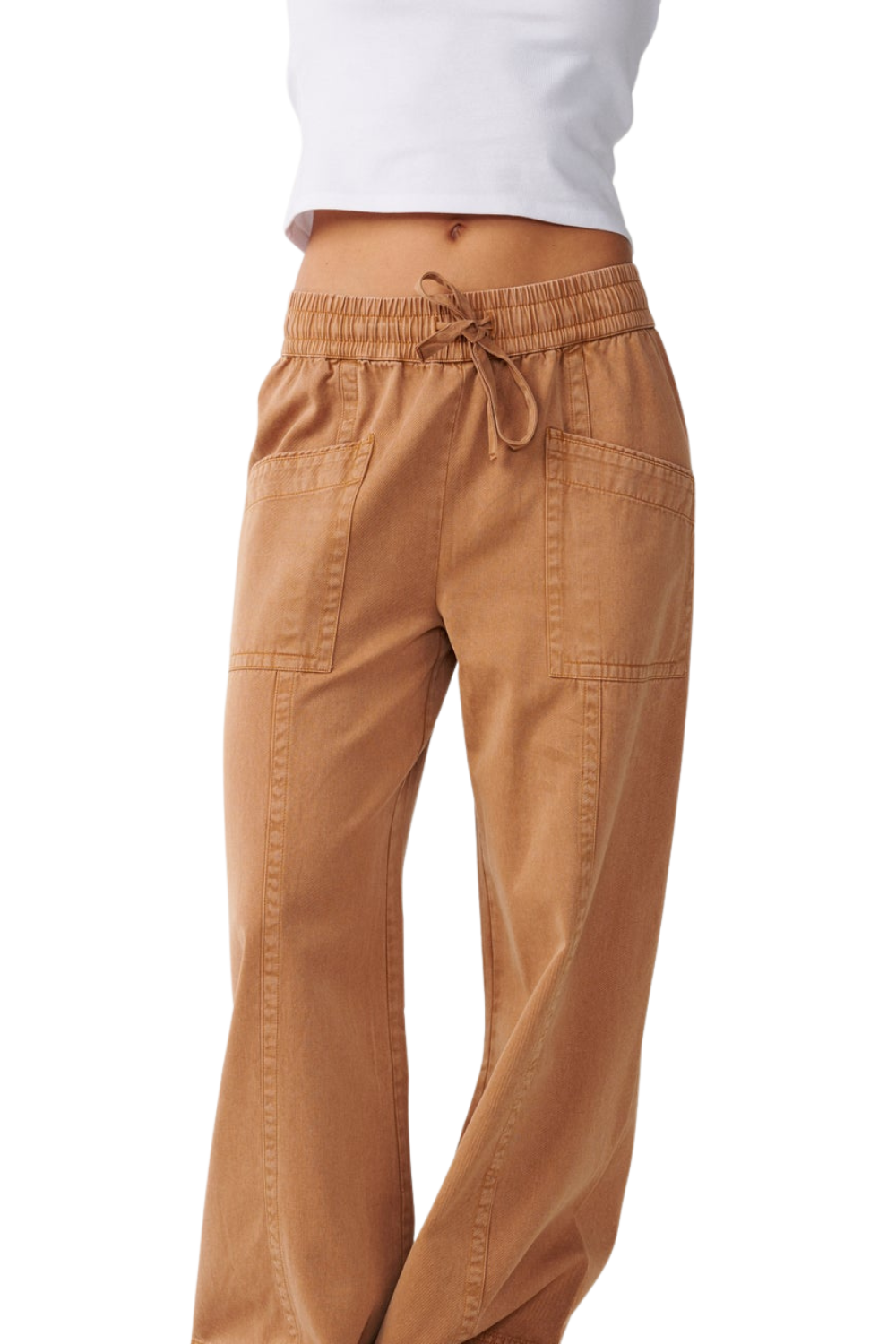 Rip Curl Bossa Nova Womens Twill Wide Leg Trousers Brown