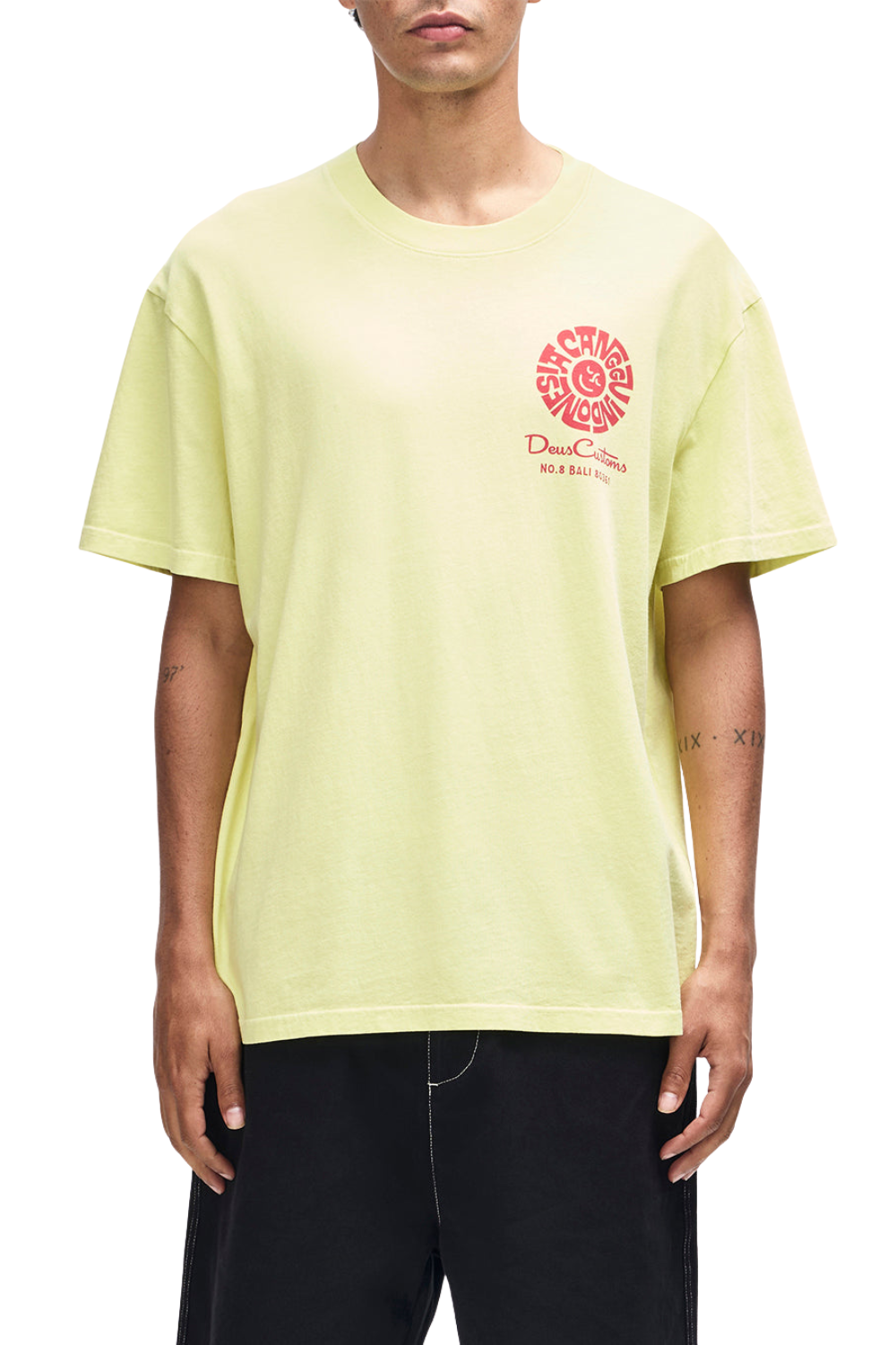 Deus Canggu Address Mens T-Shirt Canary Yellow