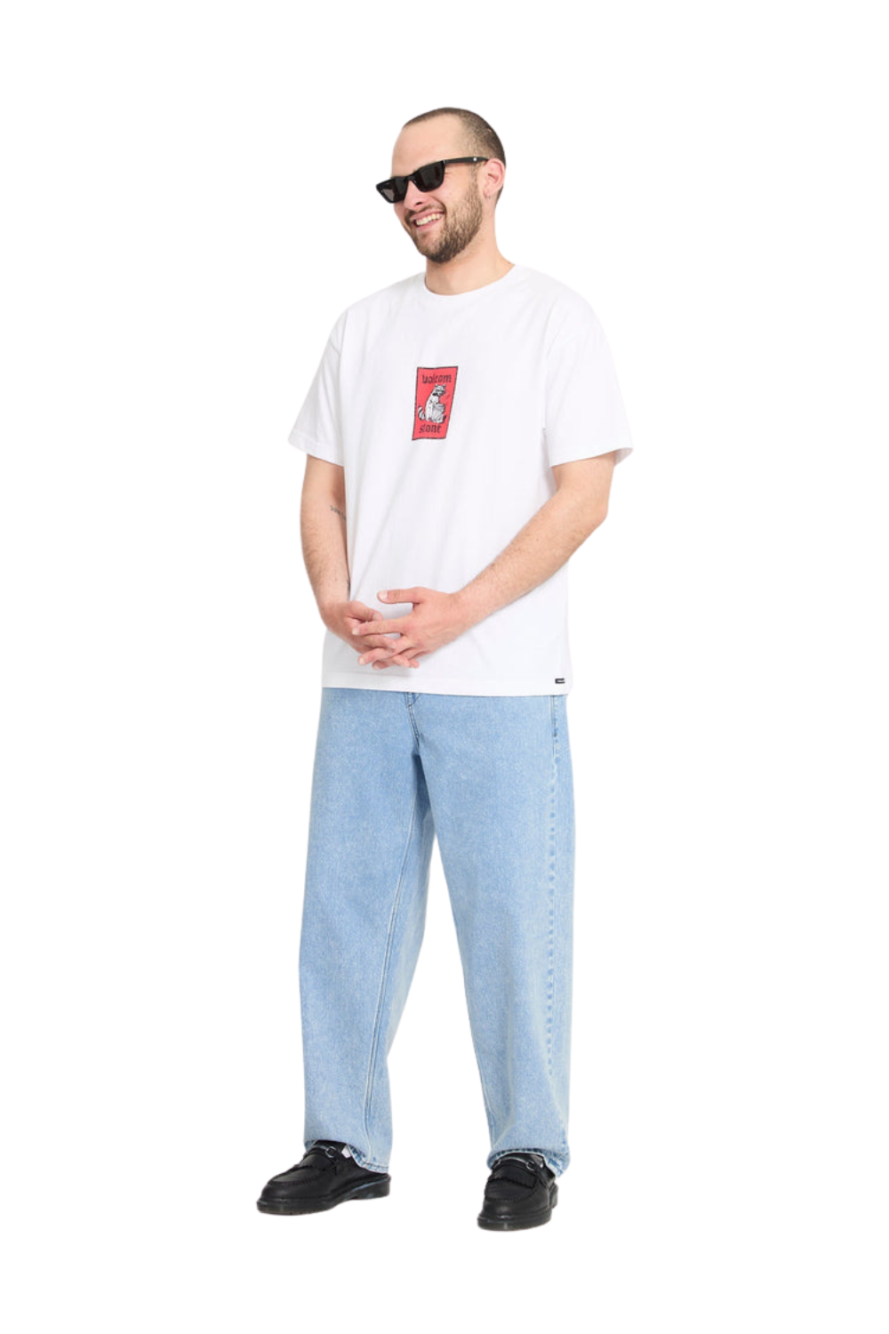 Volcom Freazy Loose Mens Elasticated Waist Jeans Pale Aqua