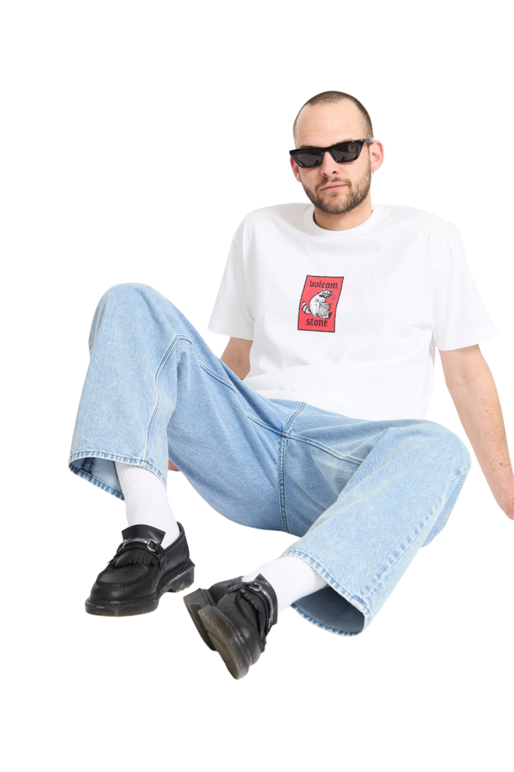 Volcom Freazy Loose Mens Elasticated Waist Jeans Pale Aqua