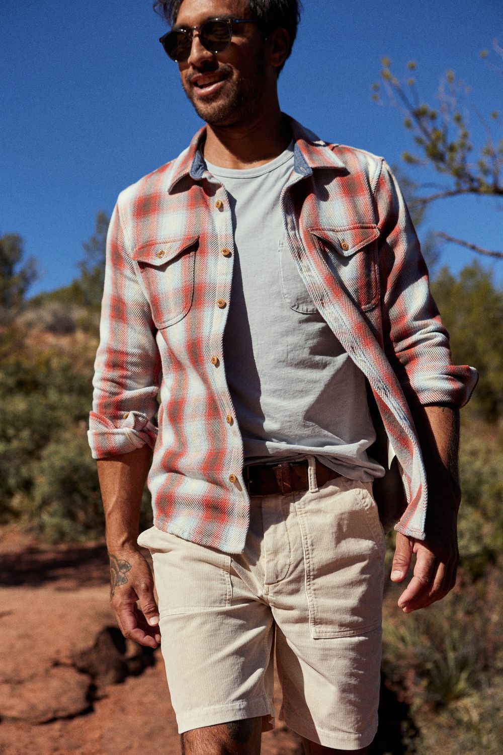 Outerknown Blanket Shirt Titian Rust Sands Plaid