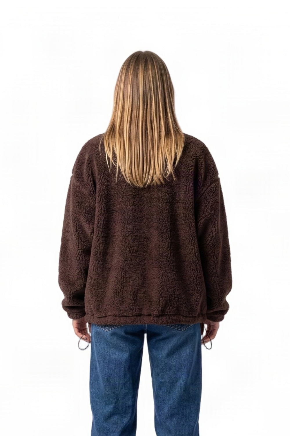 Tiki Hibiscus Womens Full Zip Cosy Fleece Brown