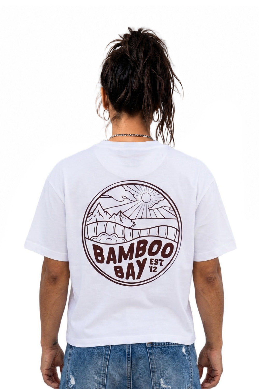 BamBooBay Mountain Badge Womens T-Shirt White