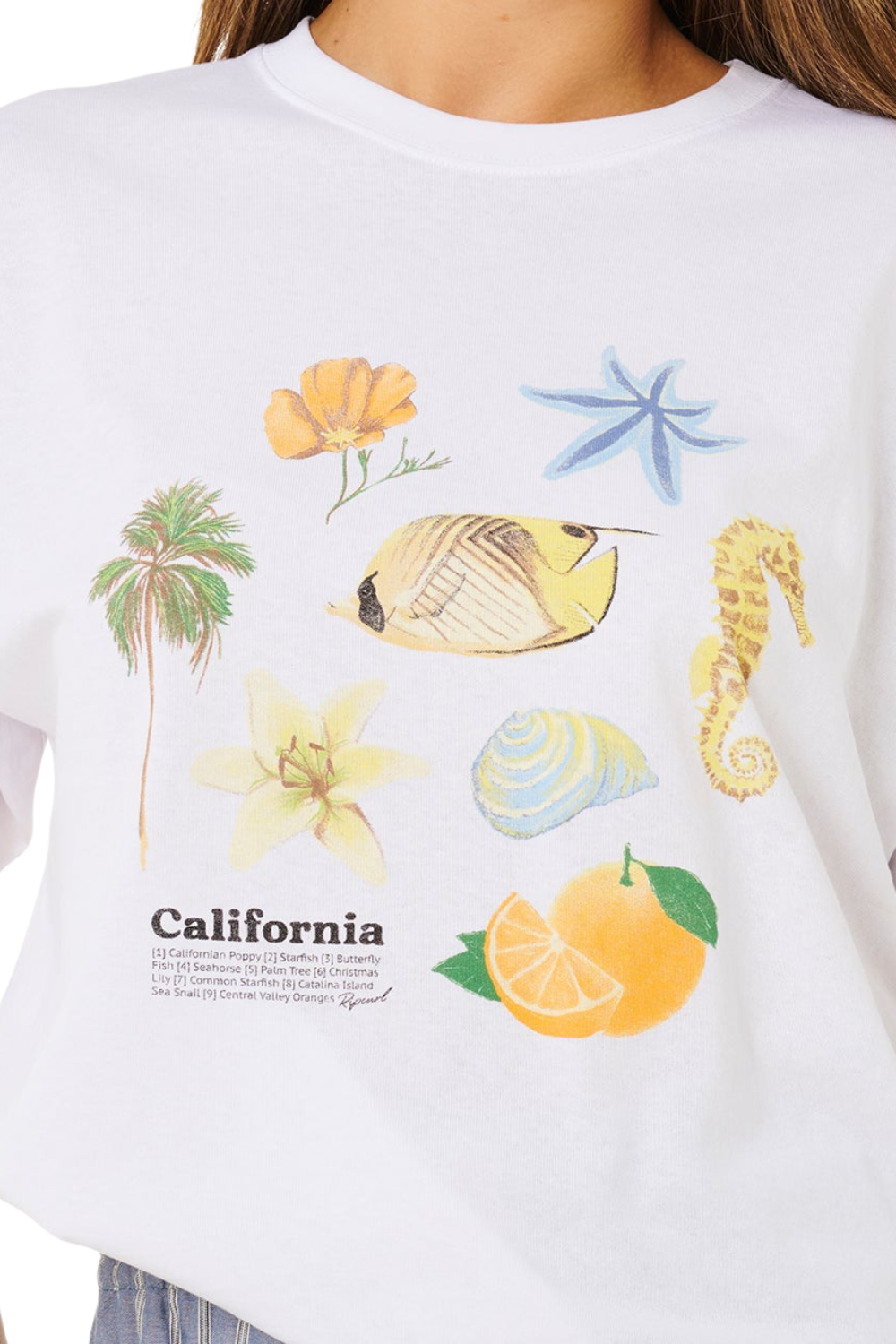 Rip Curl Poolside Heritage Womens T-Shirt Optical White